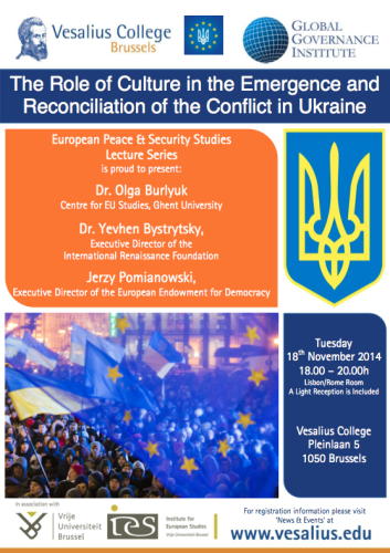 Affiche. EPSS Lecture. The Role of Culture in the Emergence and Reconciliation of the Conflict in Ukraine. 2014-11-18